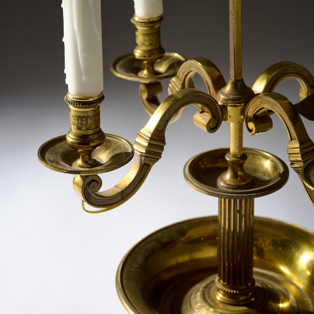 Black Vintage Empire Style, Large French Bouillotte Lamp For Sale - Image 8 of 9