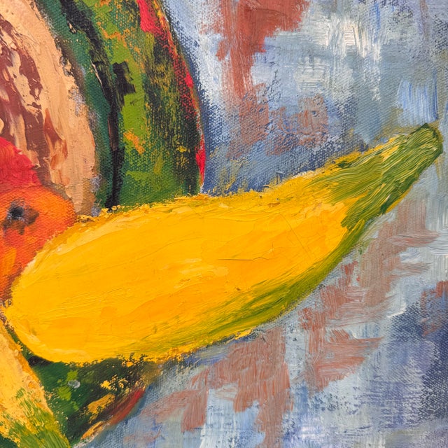 1960s Vintage Modernist Oil Painting Still Life in Gilt Frame - Unsigned For Sale - Image 5 of 12