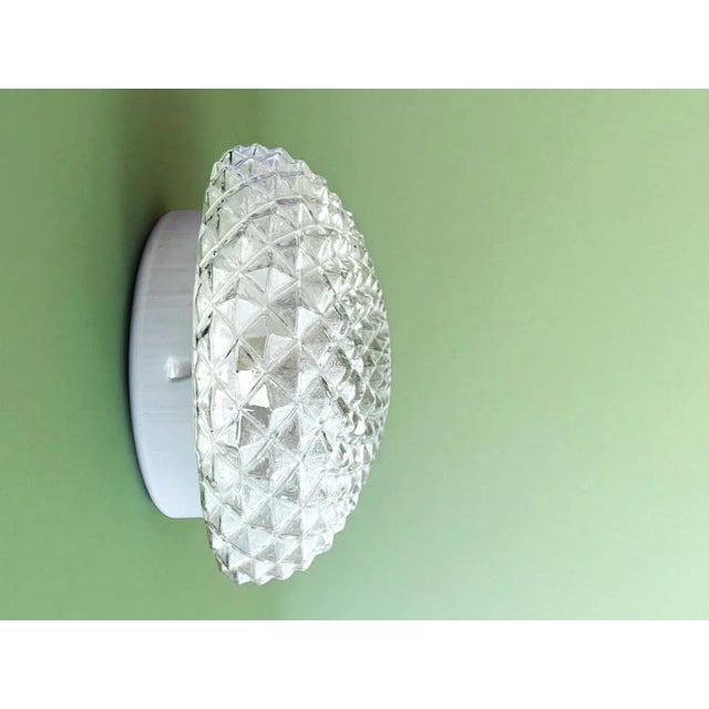 Vintage Glass Flush Mount, 1990s For Sale - Image 4 of 4