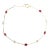 18k Gold Mozambique Ruby Diamond Station Chain Bracelet For Sale