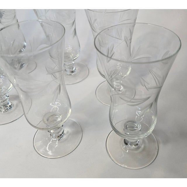 Handcut Vintage Romanian Parfait Glasses- Set of Eight For Sale - Image 9 of 14