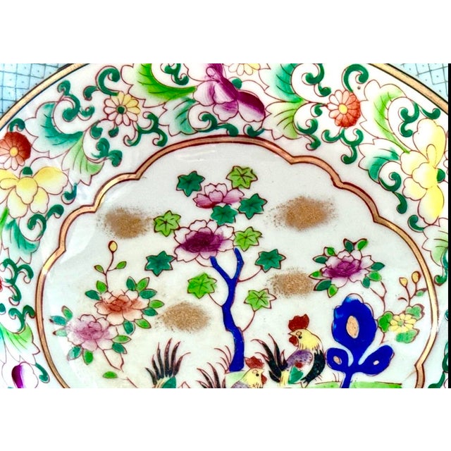 Mid 20th Century Lenwile Ardalt Hand‑Painted Czech Porcelain Bowl – Roosters & Flowers For Sale In New York - Image 6 of 10
