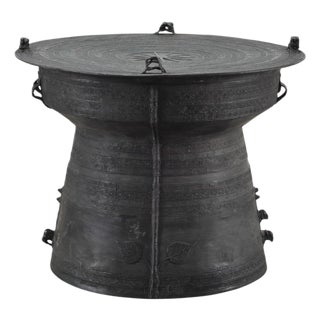 Southeast Asian Bronze Frog Rain Drum or Drinks Table For Sale