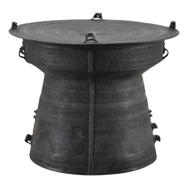 Southeast Asian Bronze Frog Rain Drum or Drinks Table For Sale