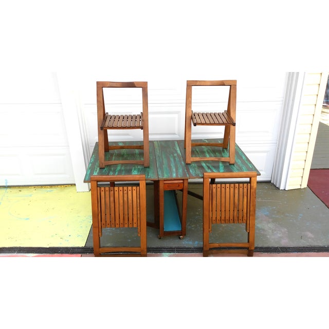 MidCentury Gateleg Table & Folding Chairs Set of 4 Chairish