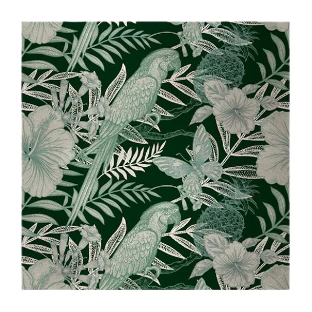 Parrots 4 Fabric Wall Covering by Chiara Mennini for Midsummer-Milano For Sale