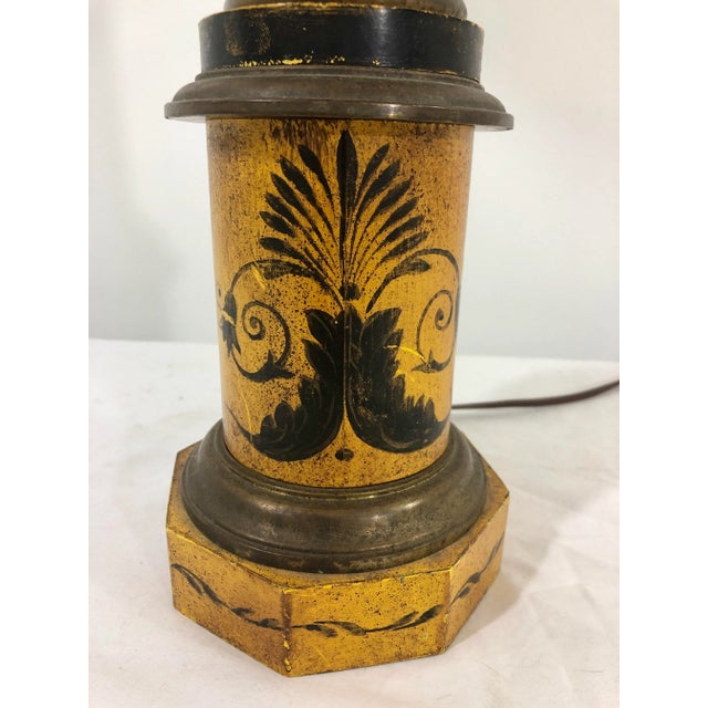 Traditional Charles X Painted Tole Lamp For Sale - Image 3 of 7