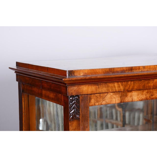 Czech Biedermeier Display Cabinet in Walnut and Spruce, 1830s For Sale - Image 15 of 18