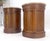 Mid-Century Modern Pair of Round Cylinder Shape Two Doors End Lamp Tables Stands Pull Out Trays For Sale - Image 3 of 18