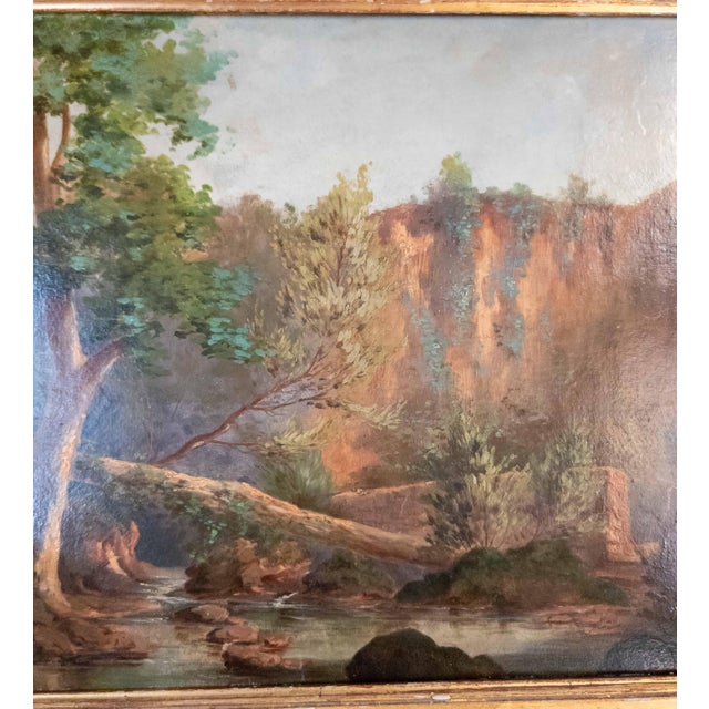 19th Century French Italian Campagna Landscape Painting Attributed to Paul Jean Flandrin For Sale - Image 9 of 15