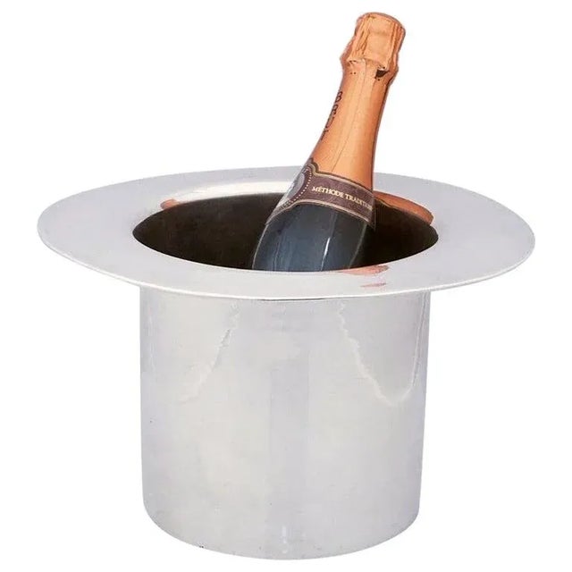 English Art Deco Silver Top Hat Champagne Bucket or Cooler