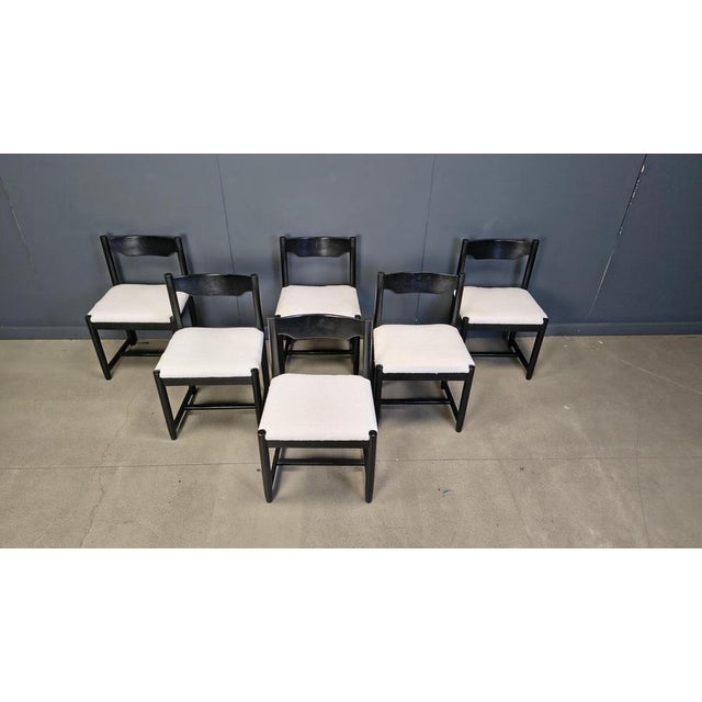 Vintage Black Wooden Dining Chairs, 1970s, Set of 6 For Sale - Image 14 of 15