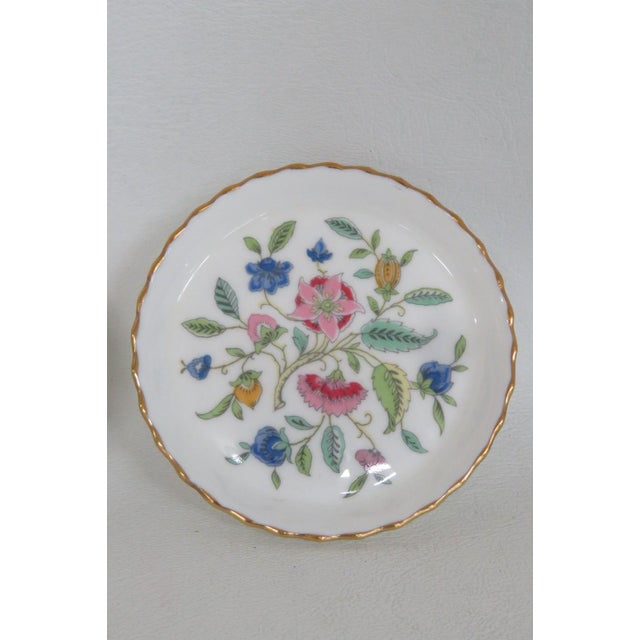 Mid 20th Century Minton Haddon Hall Bone China Trinket Dish 3pc Set John Wadsworth Coasters 4901b For Sale - Image 5 of 18