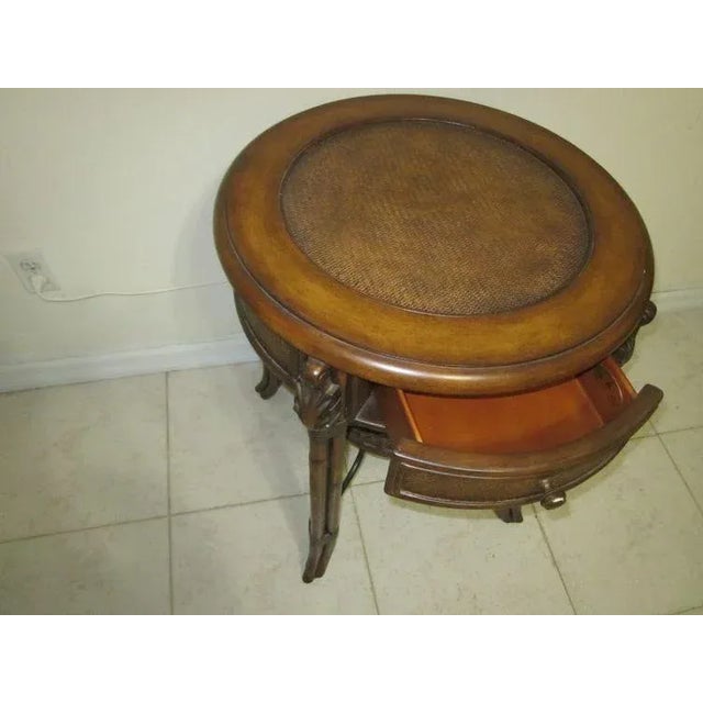 1960s Accent Round Table One Drawer Dark Tone Seven Seas by Hooker Furniture Co For Sale - Image 10 of 12