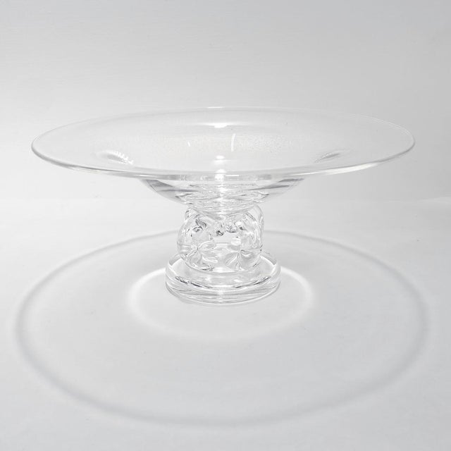 Steuben Glass Mid-Century Modern Steuben Glass Pedestal Bowl or Tazza No. 7884 by George Thompson For Sale - Image 4 of 9