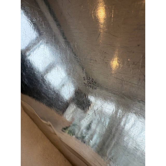 Mid 20th Century Silver Rectangular Shaped Tray For Sale - Image 10 of 11