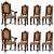 Italian Renaissance Revival Chairs and Armchairs, Set of 8 For Sale - Image 13 of 13