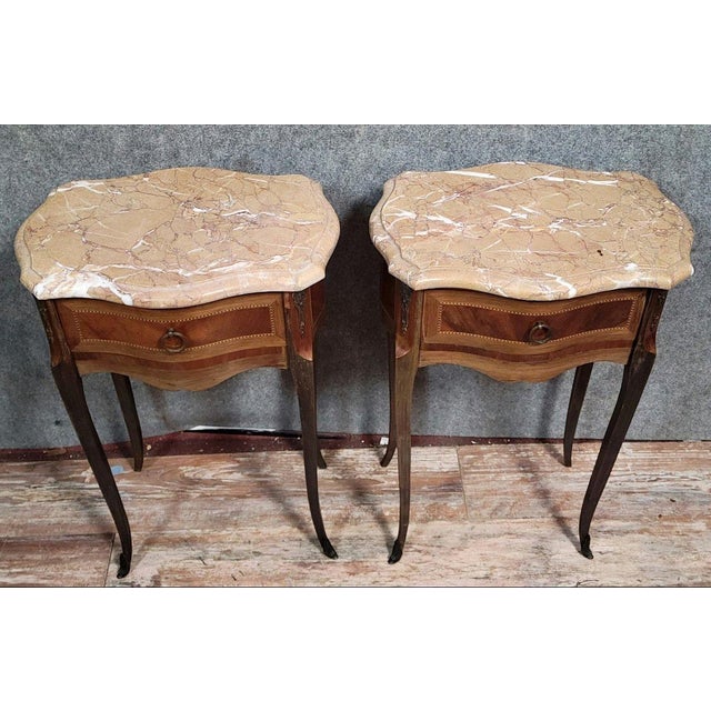 Small Louis XV Style Marquetry Display Tables, Set of 2 For Sale - Image 4 of 7