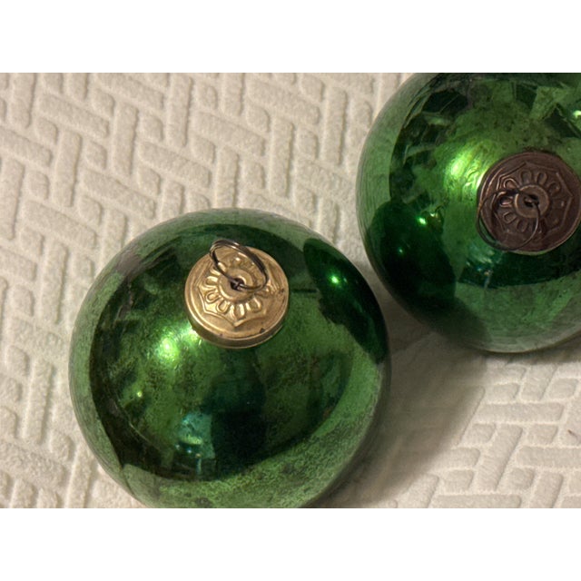 Green Kugel Ornaments - 1900's - Set of 4 For Sale - Image 9 of 13