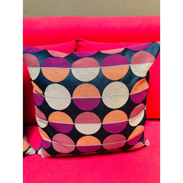 Contemporary 2000s Polka Dot Square Pillows - a Pair For Sale - Image 3 of 5