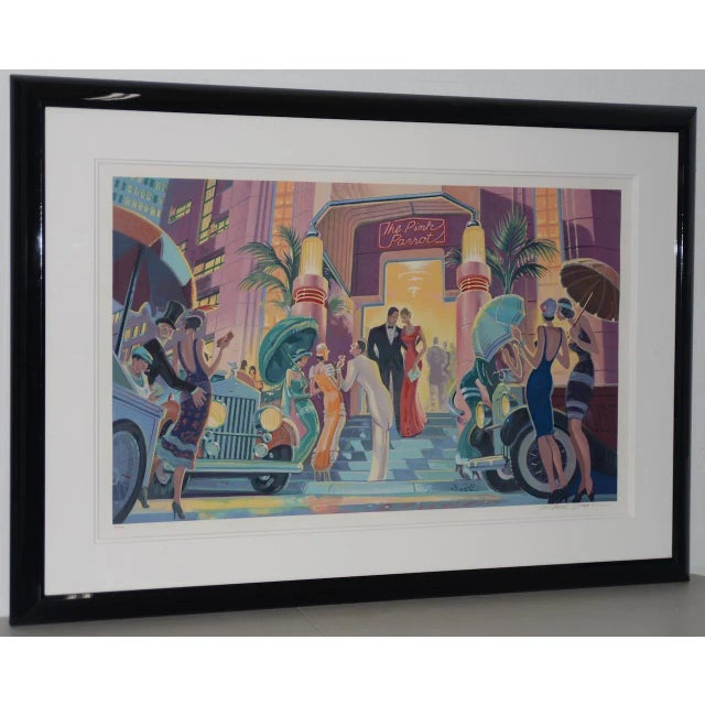 Pink Michael Young "Pink Parrot Club" Original Signed Serigraph C.1990 For Sale - Image 8 of 8