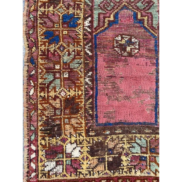 Antique Turkish Mihrab Rug For Sale - Image 3 of 18