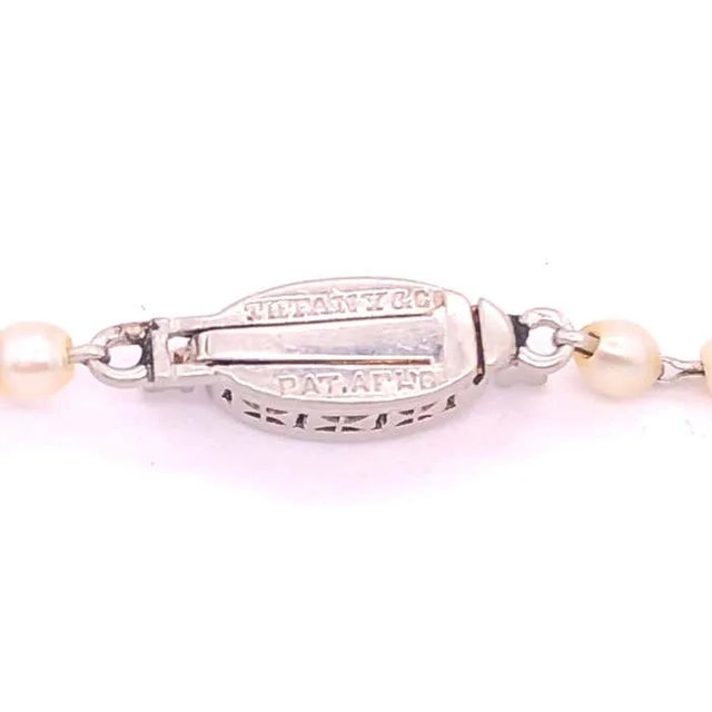 Mid 20th Century Briolette Diamond Tiffany & Co. Beaded Pearl Necklace With Diamonds For Sale - Image 5 of 12