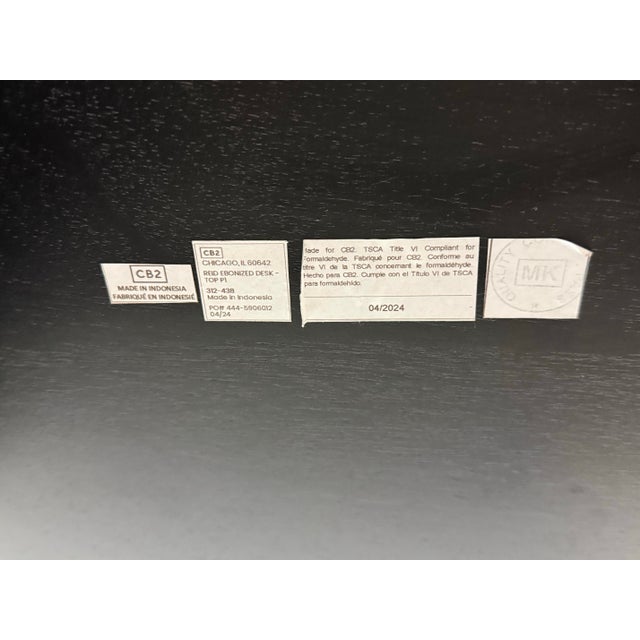 Mermelada Estudio for Cb2 Reid Oval Black Wood Storage Desk For Sale - Image 12 of 12