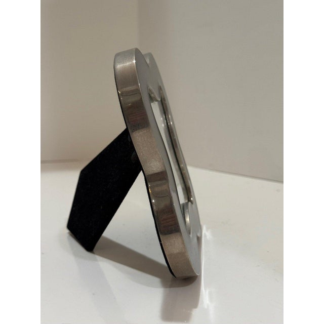 Modern Jonathan Adler Black Enamel Clover Picture Frame – Modern Glam Silver Trim For Sale - Image 3 of 5