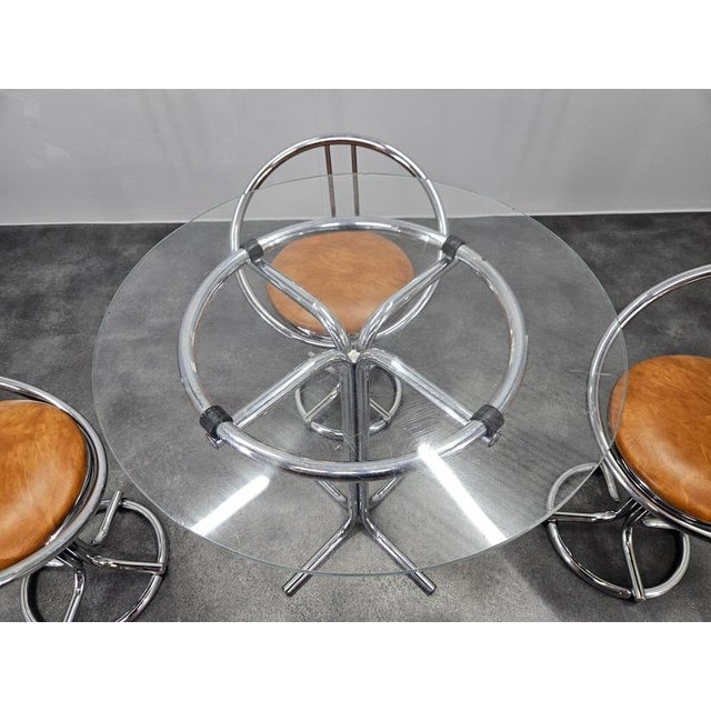 Mid-Century Modern Dining Chairs with Table, Italy, 1970s, Set of 5 For Sale - Image 10 of 18