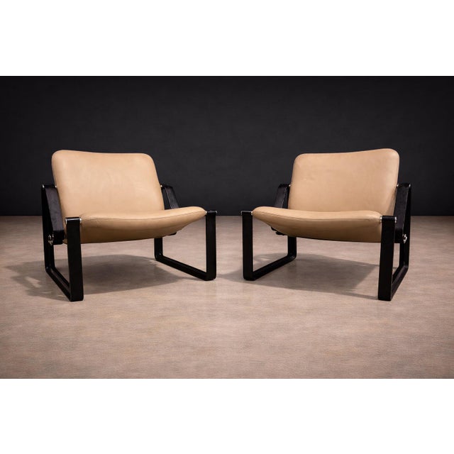 Mid-Century Modern Lobby” armchairs in Metal & Leather, Jorge Zalszupin, 1970s - Lot 325 For Sale - Image 3 of 13