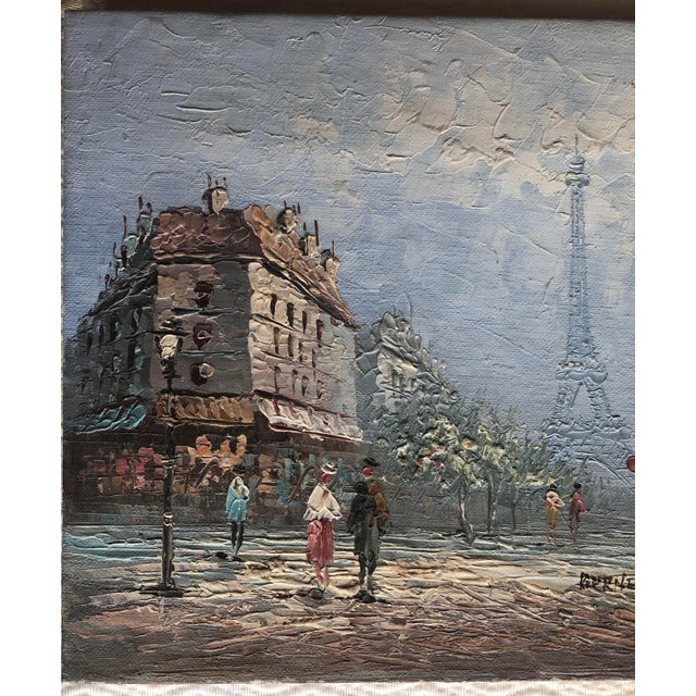 Oil Painting Paris Eiffel Tower by Caroline Burnett, Signed | Chairish