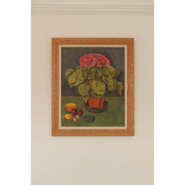 Olax, Pink Hydrangea with Fruit, 1950, Oil on Panel, Framed For Sale - Image 4 of 18