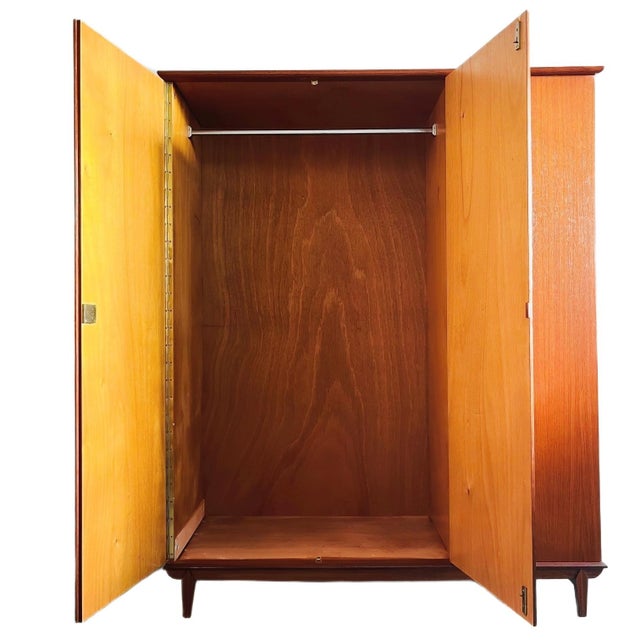 Mid-Century Danish Teak 3-Door Wardrobe, 1960s For Sale - Image 4 of 7