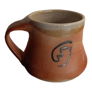 Vintage Artist Signed Buck Art Studio Pottery Texas Mug For Sale