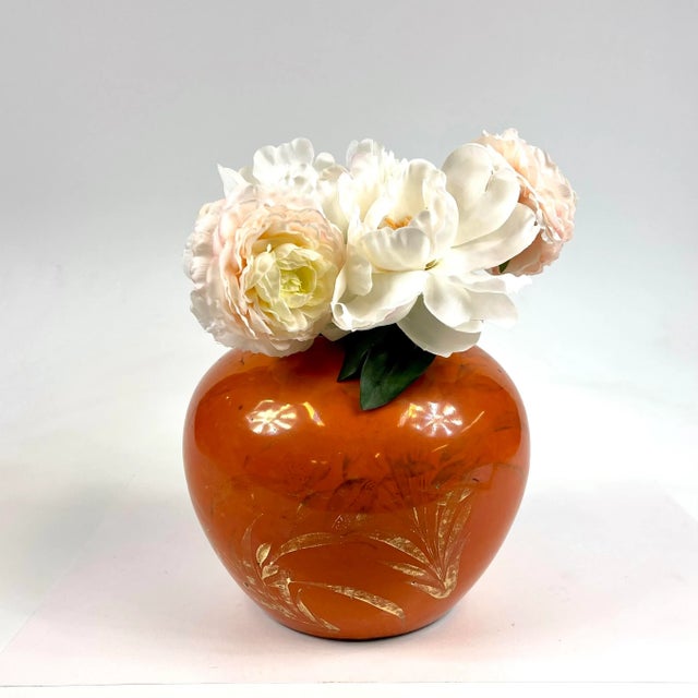 Orange Late 19th Century Chinese Orange Globe Vase For Sale - Image 8 of 9