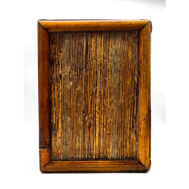 Vintage Bamboo 3-Drawer Tabletop Storage Cabinet or Plant Stand – Organic Modern / Tropical For Sale In Houston - Image 6 of 12