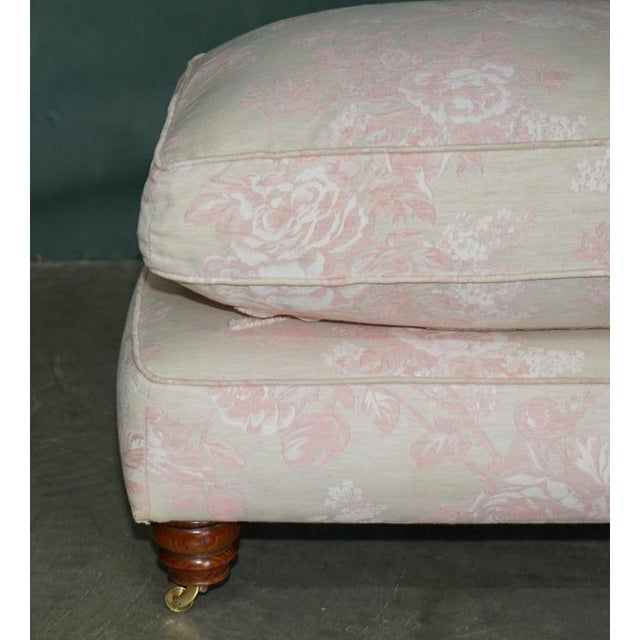 Early 21st Century Serpentine Front Feather Filled Cushion Top Ottoman, 2010 For Sale - Image 5 of 16