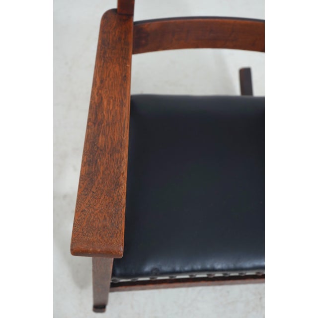 Stickley Brothers Antique Mission Oak Small Rocking Chair For Sale In Philadelphia - Image 6 of 18