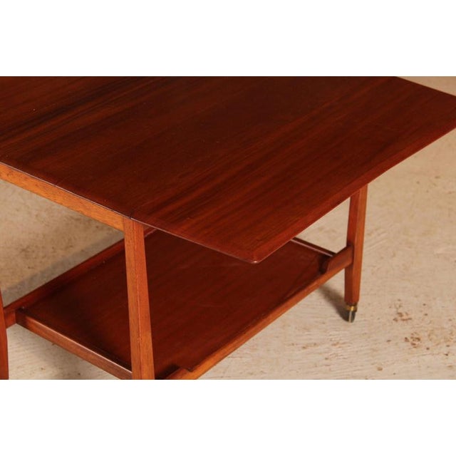 Mid-Century Mahogany Drop Leaf Serving Trolley, 1960s For Sale - Image 4 of 13