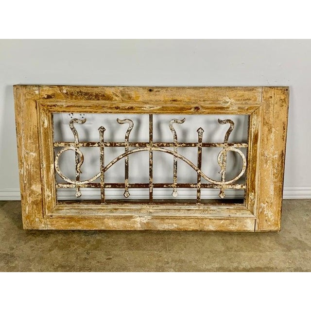 Metal 19th Century Rustic Wood and Wrought Iron Panel, Hand-Carved, France For Sale - Image 7 of 14