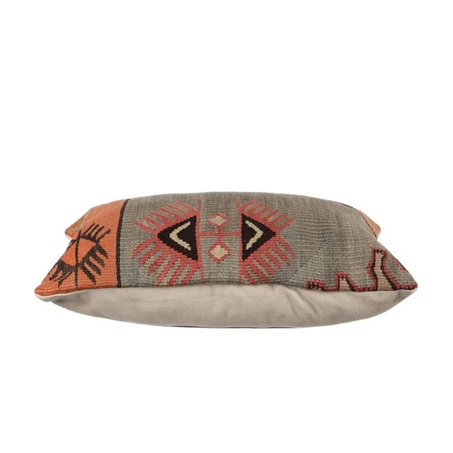 Decorative pillow cover made from vintage handwoven Turkish kilim pieces. Backed with good quality cotton fabric. Pillow...