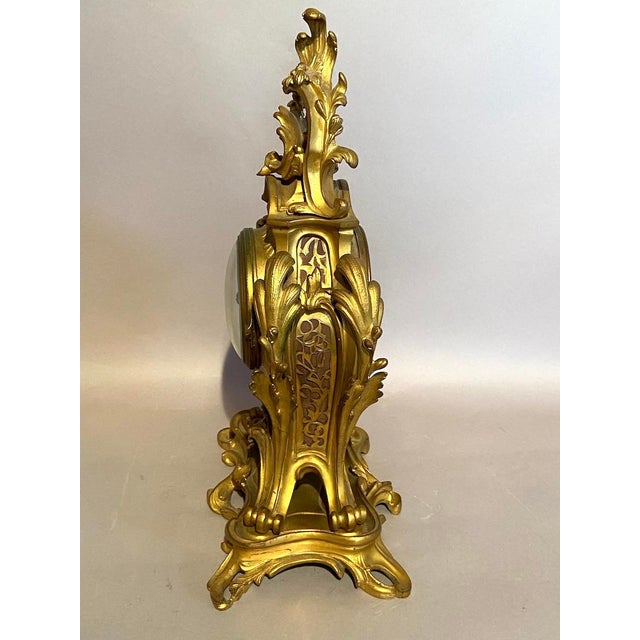 19thC French S. Marti Louis XV Ormolu Bronze Clock – 1 Pc For Sale - Image 11 of 18
