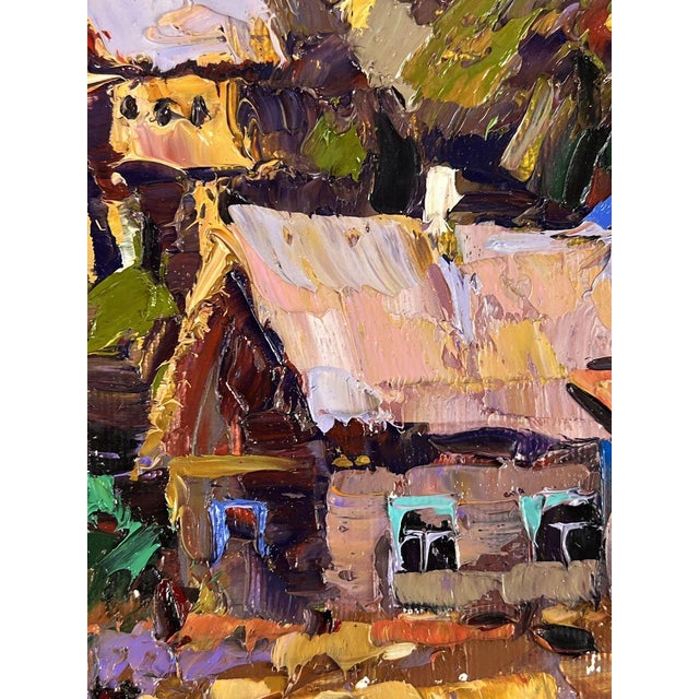 Brown Oil Painting Evening in the Village Oleksiy Ivanyuk For Sale - Image 8 of 11