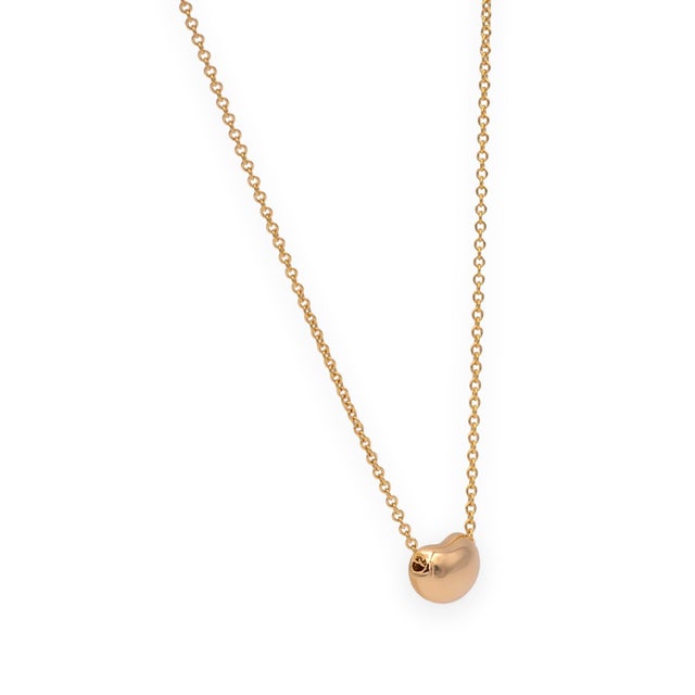 Contemporary Tiffany and Co. Elsa Peretti Bean Pendant Necklace in 18k Rose Gold 9mm 24" For Sale - Image 3 of 8