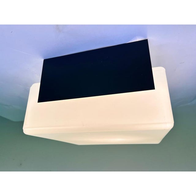 Mid-Century Flush Mounts in Glass and Metal, Czechoslovakia, 1970s, Set of 2 For Sale - Image 3 of 9