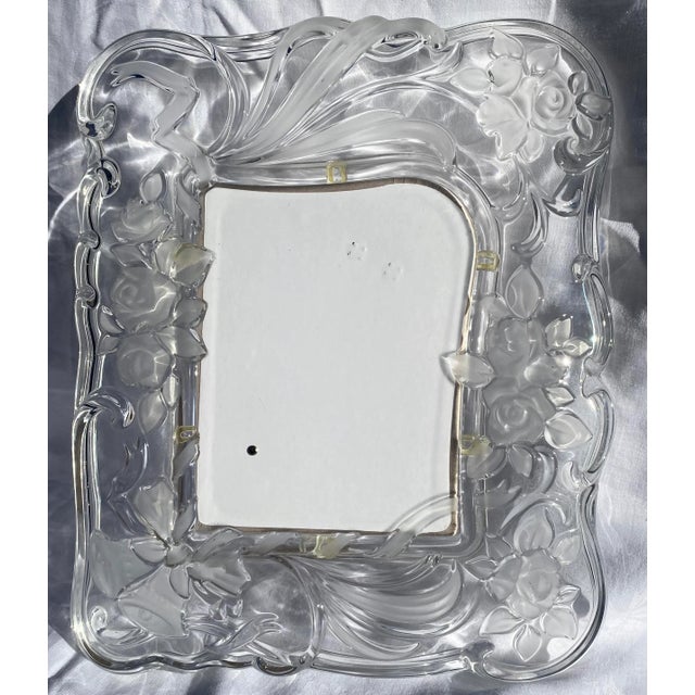 Glass Vintage Mikasa Crystal “Victorian” Frosted & Clear Photo Frame Mint Condition For Sale - Image 7 of 11