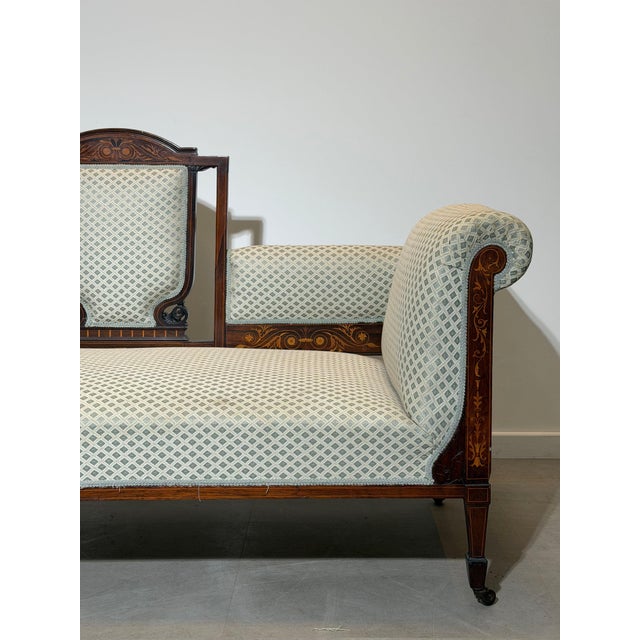 Edwardian Mahogany Settee, France For Sale - Image 11 of 11