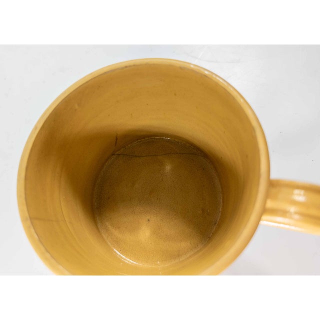 Ceramic 19th Century American Yellowware Mocha Mug With White and Black Rings For Sale - Image 7 of 10