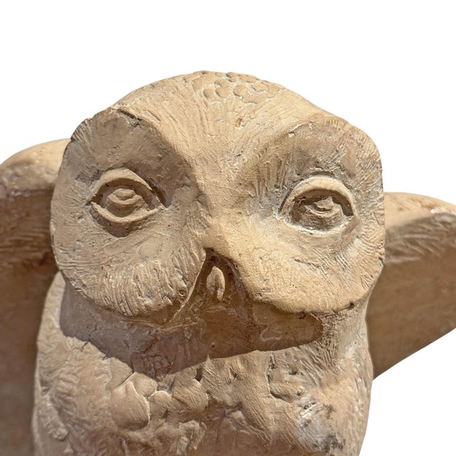 Tan Vintage Snow Owl Sculpture by Klara Sever For Sale - Image 8 of 12